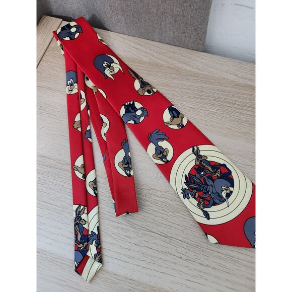 Looney Tunes Necktie Tie Cartoon Silk Daffy Road Runner Yosemite Sam Silvester - Picture 5 of 7